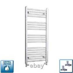 1000 x 450 mm Chrome Heated Towel Rail Radiator Central Heating Flat & Curved