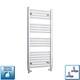 1000 X 450 Mm Chrome Heated Towel Rail Radiator Central Heating Flat & Curved