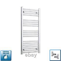1000 x 500 mm Chrome Heated Towel Rail Radiator Central Heating Flat & Curved