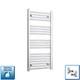 1000 X 500 Mm Chrome Heated Towel Rail Radiator Central Heating Flat & Curved
