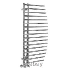 1000 x 550mm Chrome Designer Heated Towel Rail Curved Ladder Warmer Radiator