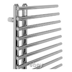 1000 x 550mm Chrome Designer Heated Towel Rail Curved Ladder Warmer Radiator