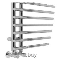 1000 x 550mm Chrome Designer Heated Towel Rail Curved Ladder Warmer Radiator