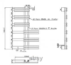 1000 x 550mm White Reversible Heated Towel Rail Ladder Warmer Designer Radiator