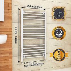 1000 x 600mm Straight Chrome Ladder Warmer Bathroom Heated Towel Rail Radiator