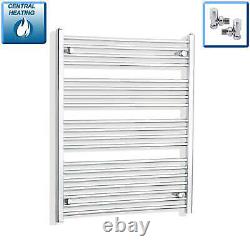 1000 x 750 mm Chrome Heated Towel Rail Radiator Central Heating Flat & Curved