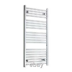 1100 x 500 mm Chrome Heated Towel Rail Radiator Central Heating Flat Straight