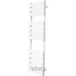 1200 x 450 White Heated Towel Rail Designer Modern Bathroom Flat Panel Radiator