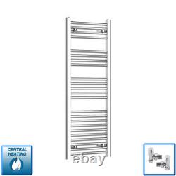 1200 x 500 mm Chrome Heated Towel Rail Radiator Central Heating Flat & Curved