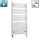 1200 X 700 Mm Chrome Heated Towel Rail Radiator Central Heating Flat & Curved