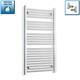 1200 X 750 Mm Chrome Heated Towel Rail Radiator Central Heating Flat & Curved