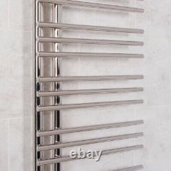 1250 x 500mm Round Chrome Designer Ladder Style Heated Towel Rail Radiator