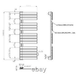 1380 x 500mm Chrome Designer Heated Towel Rail Bathroom Flat Warmer Radiator