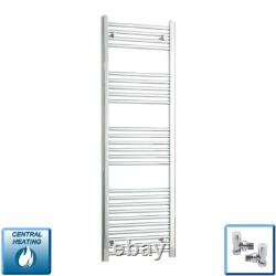 1400 x 400 mm Chrome Heated Towel Rail Radiator Central Heating Flat & Curved