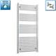 1400 X 800 Mm Chrome Heated Towel Rail Radiator Central Heating Flat Straight