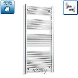 1400 x 800 mm Chrome Heated Towel Rail Radiator Central Heating Flat Straight