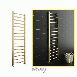 1600 x 500mm Brushed Brass Straight Heated Towel Rail