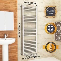 1600 x 500mm Straight Chrome Ladder Warmer Bathroom Heated Towel Rail Radiator