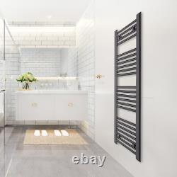 200mm Wide Black Ladder Heated Towel Rail Radiator Designer Bathroom Narrow UK
