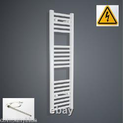 250mm Wide 1000mm High Straight White Heated Towel Rail Radiator Bathroom Rad