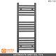 300 Mm Wide Anthracite Heated Grey Towel Rail Radiator Stylish Bathroom Designer