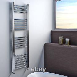 300mm Wide Flat Chrome Heated Towel Rail Radiator Stylish Designer Bathroom