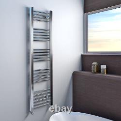 300mm Wide Flat Chrome Heated Towel Rail Radiator Stylish Designer Bathroom
