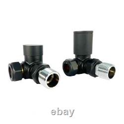 400 mm High 300 mm Wide Black Heated Towel Rail Radiator Designer Bathroom Rad