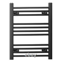 400 mm Matt Black Straight Flat Heated Towel Rail Radiator Bathroom Ladder