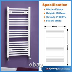 400mm White Radiator Straight Heated Bathroom Towel Rail Rad Radiator