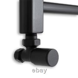 400mm Wide Black Designer Heated Towel Rail Radiator Rad Rack Warmer Straight
