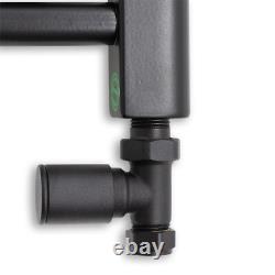 400mm Wide Black Designer Heated Towel Rail Radiator Rad Rack Warmer Straight