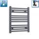 500 Mm Wide Anthracite Heated Towel Rail Radiator Designer Bathroom Rad Modern