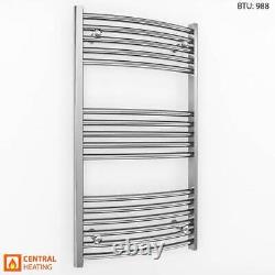 500 mm Wide Chrome Curved Heated Bathroom Towel Rail Radiator Fast Shipping