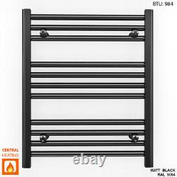 500 mm Wide Heated Towel Rail Matt Black Stylish Designer Bathroom Rad All Sizes