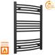 500 Mm Wide Matt Black Curved Designer Bathroom Heated Towel Rail Radiator Rad