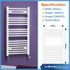 500mm White Radiator Straight Heated Bathroom Towel Rail Rad Radiator