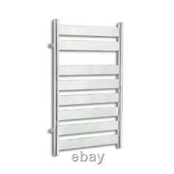 500mm Wide 800mm High Flat Panel Chrome Heated Towel Rail Radiator Bathroom