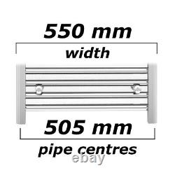 550mm Wide Designer Chrome Heated Towel Rail Radiator Ladder Bathroom UK