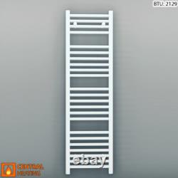 550mm Wide White Heated Towel Rail Radiator Designer Bathroom Straight Flat UK