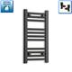 600 Mm High 300 Mm Wide Black Heated Towel Rail Radiator Designer Bathroom Rad