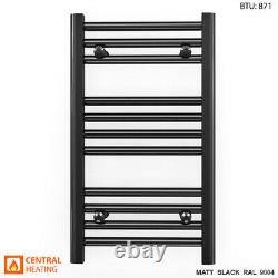 600 mm High Matt Black Heated Towel Rail Radiator Designer Small Bathroom Rad