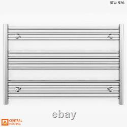 600 mm High Small Size Flat Chrome Heated Towel Rail Radiator Designer Bathroom