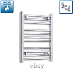 600 x 450 mm Chrome Heated Towel Rail Radiator Central Heating Flat & Curved