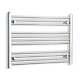 600 X 750 Mm Chrome Heated Towel Rail Radiator Central Heating Flat & Curved