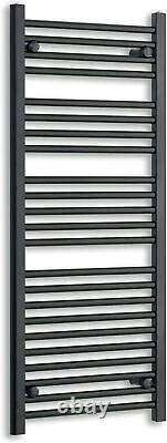 600mm x 1400mm Black Heated Towel Rail Flat Bathroom Warmer Radiator Rack