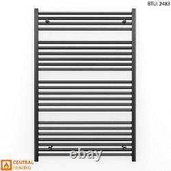 700 mm Wide Matt Black Flat Heated Towel Rail Radiator Stylish Bathroom Designer