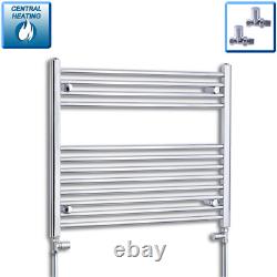 700 x 900 mm Chrome Heated Towel Rail Radiator Central Heating Flat Straight