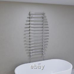 700mm(w) x 1200mm(h) Barmouth Chrome Heated Towel Rail Warmer Radiator 1997BTU