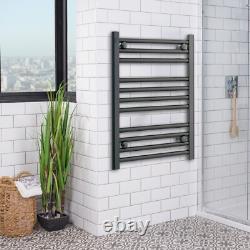 750mm Wide Black Ladder Heated Towel Rail Radiator Designer Bathroom UK